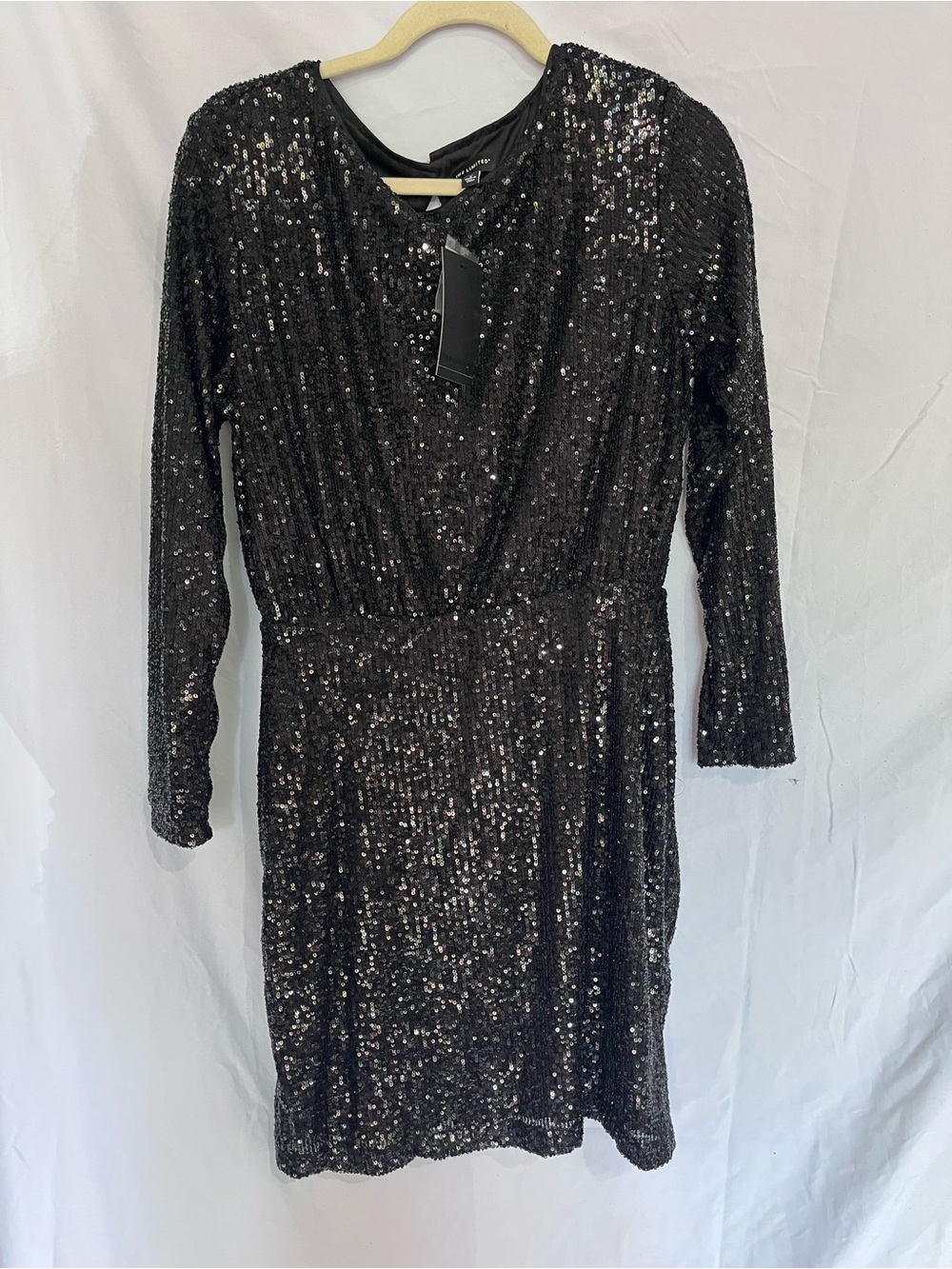 The Limited Black Sequin Long-Sleeve Dress
